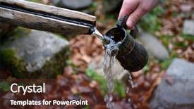  Presentation with spring water - Beautiful slides featuring potable - source of spring water flowing backdrop and a tawny brown colored foreground