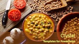  Presentation with chickpea - PPT layouts featuring potaje de garbanzos chickpea stew background and a tawny brown colored foreground