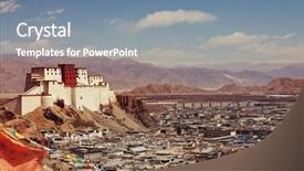  Presentation with tibet - Theme enhanced with potala in shigatse city tibet background and a seafoam green colored foreground