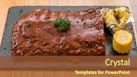  Presentation with sweet potato corn - PPT layouts having potato and grilled sweet corn background and a tawny brown colored foreground