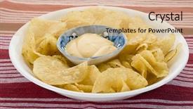  Presentation with dip - Presentation featuring potato chips and dip background and a lemonade colored foreground