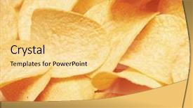 Presentation with potato chips - Slide deck having snack crunchy - potato chips background background and a blonde colored foreground