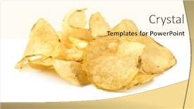  Presentation with potato chips - PPT theme with potato-chips-close-up-view background and a blonde colored foreground