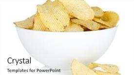  Presentation with potato chips - Presentation theme having potato chips in bowl isolated background and a white colored foreground
