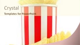  Presentation with potato chips - Audience pleasing PPT theme consisting of potato chips in red and white box backdrop and a cream colored foreground