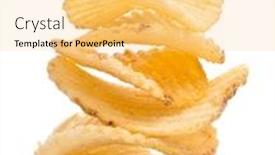  Presentation with potato chips - PPT layouts having potato-chips-isolated-on-white background and a blonde colored foreground