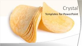  Presentation with food potato spicy chips crisps snacks - Beautiful presentation theme featuring potato-chips-isolated-on-white backdrop and a blonde colored foreground
