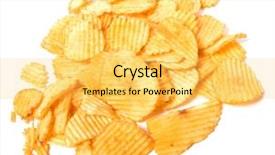  Presentation with potato chips - Beautiful presentation theme featuring potato chips isolated on white backdrop and a yellow colored foreground