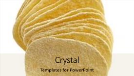  Presentation with potato chips - PPT layouts consisting of potato chips isolated on white background and a yellow colored foreground
