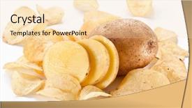  Presentation with potato chips - Colorful PPT theme enhanced with titbits - potato chips isolated on white backdrop and a lemonade colored foreground