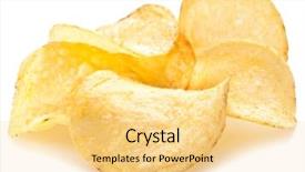  Presentation with potato chips - Amazing presentation theme having potato chips on a white backdrop and a blonde colored foreground