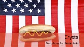  Presentation with 4th july - Slide deck with potato chips on an american background and a  colored foreground
