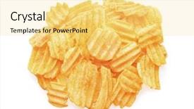  Presentation with potato chips - Slide deck having potato chips on white background background and a  colored foreground