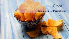  Presentation with salty - Audience pleasing PPT layouts consisting of potato-chips-or-crisps-popular backdrop and a light blue colored foreground
