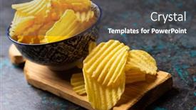  Presentation with salty - PPT layouts with potato-chips-or-crisps-popular background and a dark gray colored foreground