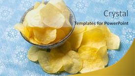  Presentation with salty - Theme featuring potato-chips-or-crisps-popular background and a light blue colored foreground