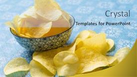  Presentation with salty - Amazing PPT layouts having potato-chips-or-crisps-popular backdrop and a light blue colored foreground