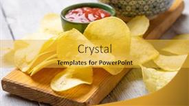  Presentation with salty - Slide deck consisting of potato-chips-or-crisps-popular background and a yellow colored foreground