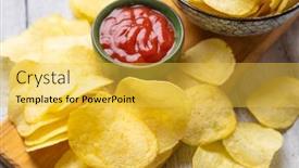  Presentation with salty - PPT layouts having potato-chips-or-crisps-popular background and a yellow colored foreground