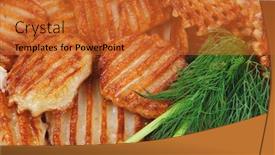  Presentation with potato chips - Presentation theme featuring potato-chips-served background and a red colored foreground