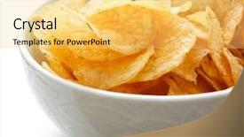  Presentation with potato chips - Slides consisting of potato chips background and a yellow colored foreground