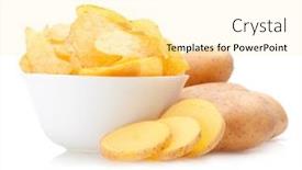  Presentation with potato chips - Beautiful slides featuring potato chips backdrop and a blonde colored foreground