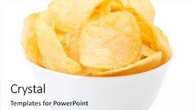  Presentation with potato chips - Beautiful slide set featuring potato chips backdrop and a white colored foreground
