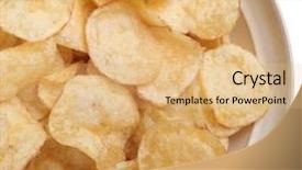  Presentation with potato - Presentation design consisting of potato crisps viewed from above background and a coral colored foreground