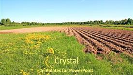  Presentation with field - Amazing slide set having potato crop plantation - plow field backdrop and a  colored foreground