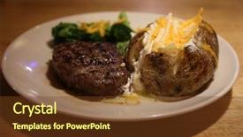  Presentation with turkish restaurant business plan - Cool new PPT theme with potato dinner steak potato broccoli backdrop and a tawny brown colored foreground