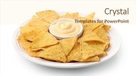  Presentation with dip - PPT theme with potato dips - dish of nacho chips background and a cream colored foreground