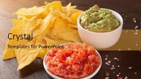  Presentation with dip - Beautiful theme featuring potato dips - mexican nacho chips and salsa backdrop and a gold colored foreground