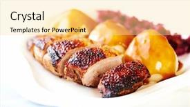  Presentation with breast enhancement - Cool new theme with potato dumplings and red cabbage backdrop and a blonde colored foreground