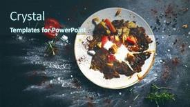  Presentation with food chicken - Beautiful slide deck featuring potato-fritter-with-chicken backdrop and a tawny brown colored foreground