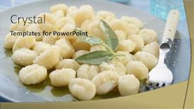 Presentation with sage - Presentation theme featuring potato gnocchi dressed with olive oil sage and parmesan cheese background and a lemonade colored foreground
