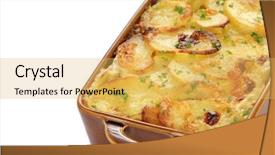  Presentation with sweet potato crop - Theme featuring potato gratin gratin dauphinois french background and a yellow colored foreground