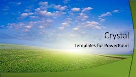  Presentation with potato - Audience pleasing presentation theme consisting of potato in the field blossoms backdrop and a light blue colored foreground