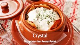  Presentation with national - Theme consisting of potato-pancakes-in-the-pot background and a crimson colored foreground