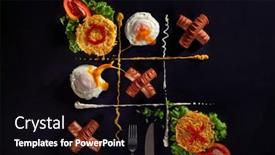  Presentation with mayonnaise - PPT theme enhanced with potato-pancakes-poached-egg background and a black colored foreground