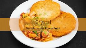  Presentation with potato - Cool new presentation theme with potato-pancakes-with-meat backdrop and a gold colored foreground