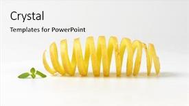 Presentation with potato - Cool new presentation theme with potato-peel-spiral-on-white backdrop and a white colored foreground