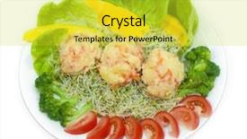  Presentation with fresh fruits vegetables - Audience pleasing presentation theme consisting of potato salad a plate of fresh vegetarian potato salad with fruits and vegetables isolated on white backdrop and a yellow colored foreground