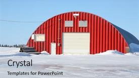  Presentation with warehouse cold storage - Beautiful presentation featuring potato storage warehouse facility surrounded backdrop and a lemonade colored foreground