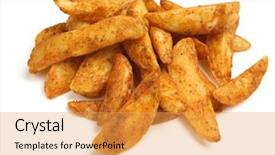  Presentation with wedges - PPT layouts featuring potato wedges with a spicy background and a yellow colored foreground