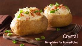  Presentation with bacon - Amazing presentation having potatoes - baked potato in jacket backdrop and a wine colored foreground