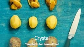  Presentation with potato - Presentation theme featuring potatoes and peel background and a teal colored foreground