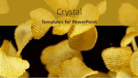  Presentation with food chips - Theme with potatoes-chips-flying-up background and a gold colored foreground