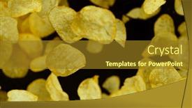 Presentation with freeze - Presentation design consisting of potatoes-fried-chips-in-freeze background and a tawny brown colored foreground