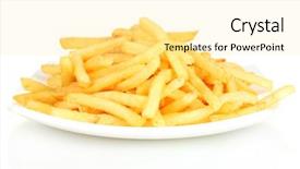  Presentation with french fries - PPT layouts enhanced with potatoes fries in the plate background and a blonde colored foreground
