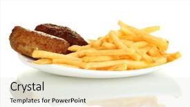  Presentation with burger fries - Cool new theme with potatoes fries with burgers backdrop and a sky blue colored foreground
